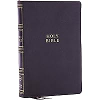 NKJV, Compact Center-Column Reference Bible, Black Genuine Leather